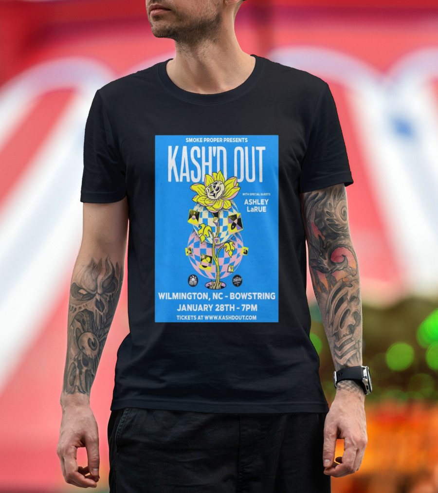 Kash'd Out Live with Ashley LaRue in Wilmington NC January 28th 7PM Bowstring T-Shirt