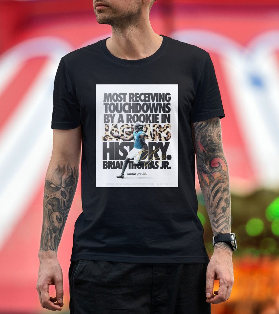 Most Receiving Touchdowns By A Rookie In Jaguars History Brian Thomas Jr T-Shirt