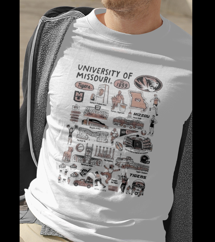 University Of Missouri Tigers Vive La Fete Mizzou Iconic Symbols 1839 T-Shirt