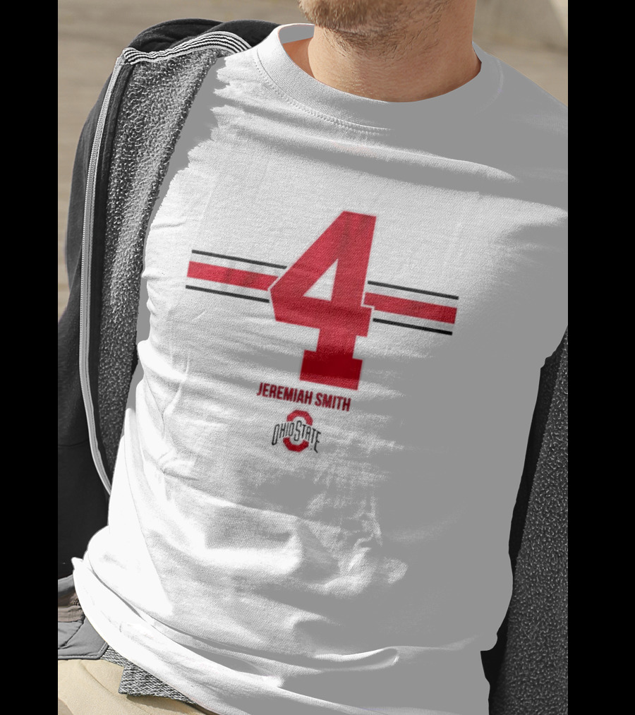 Ohio State Football Jeremiah Smith 4 Jersey Logo Stripes T-Shirt
