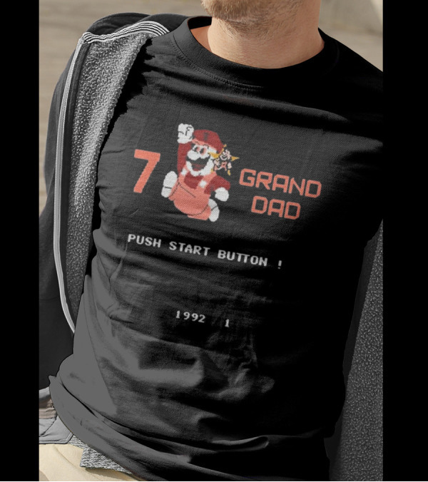 7 Grand Dad Push Start Button 1992 Video Game T-Shirt