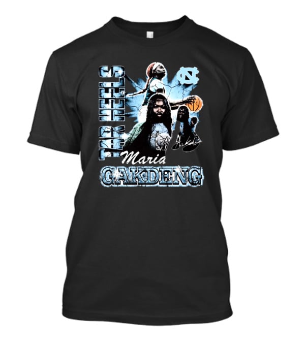 Maria Gakdeng North Carolina Tar Heels 90s Style Visage Basketball T-Shirt