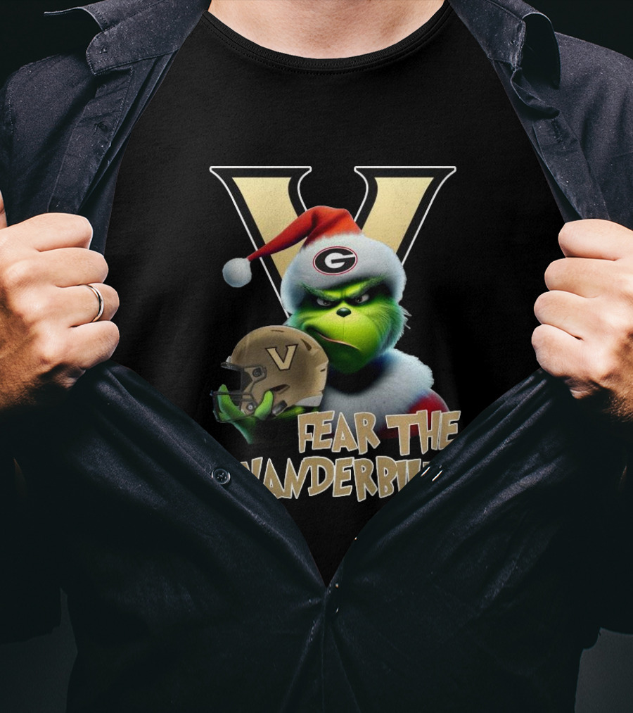 Santa Grinch Fear The Vanderbilt Commodores Helmet T-Shirt