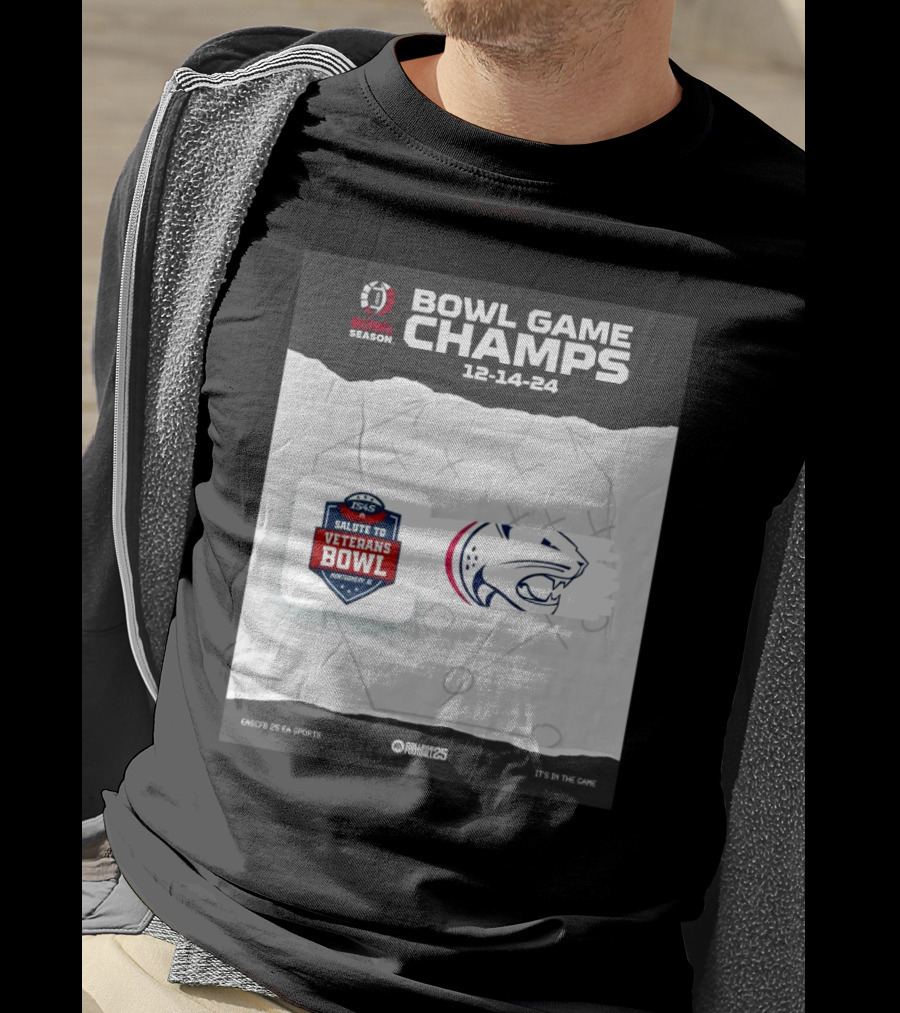 Bowl Game Champs 12-14-24 Salute To Veterans Bowl Season South Alabama Jaguars T-Shirt
