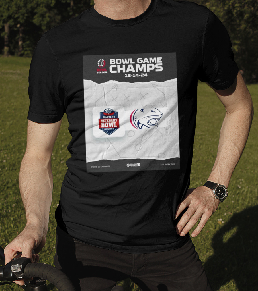 Bowl Game Champs 12-14-24 Salute To Veterans Bowl Season South Alabama Jaguars T-Shirt