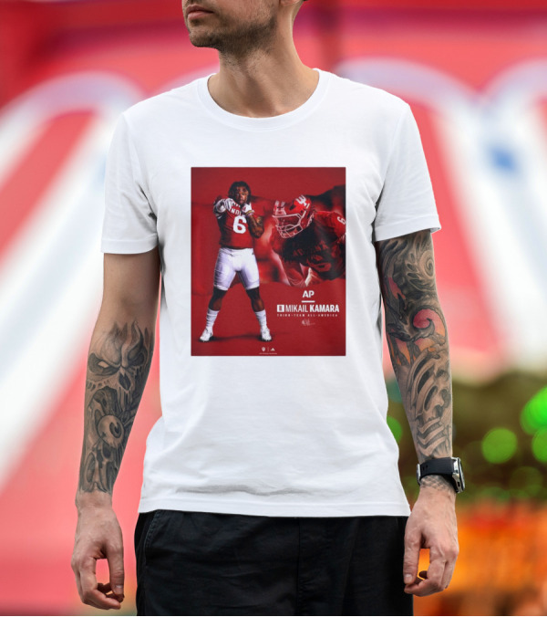 Premium T-Shirt: Indiana Hoosiers Mikail Kamara AP Third-Team All-America 2024 Signature T-Shirt Indiana Hoosiers Mikail Kamara AP Third-Team All-America 2024 Signature T-Shirt