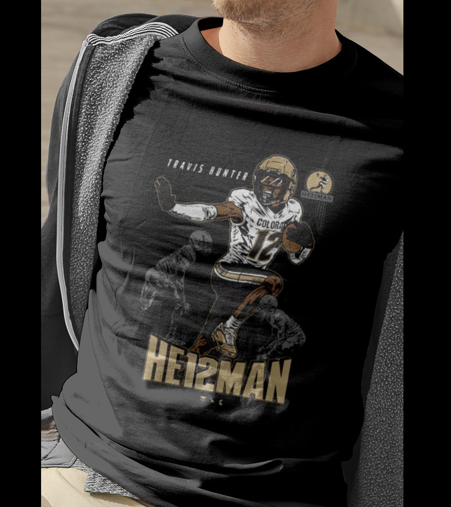 Travis Hunter Colorado 12 Heisman Buffaloes Football T-Shirt