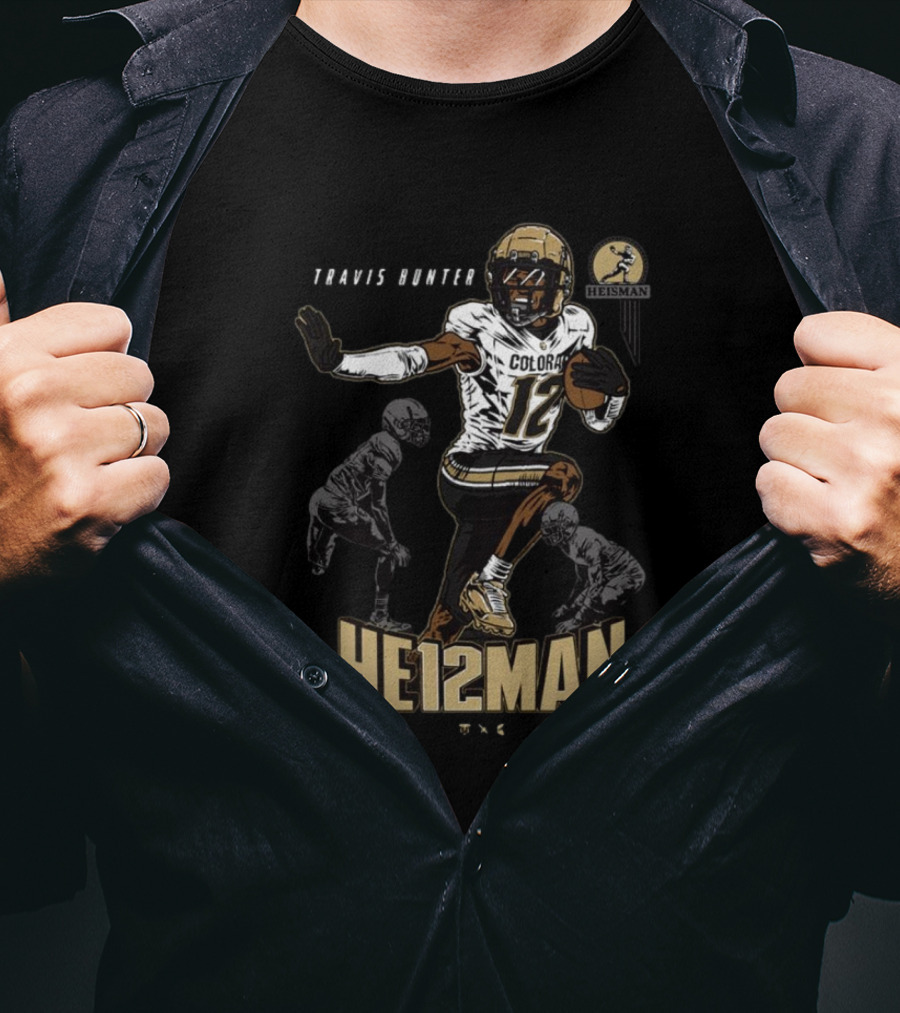 Travis Hunter Colorado 12 Heisman Buffaloes Football T-Shirt