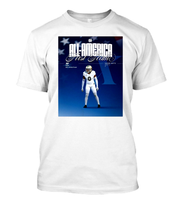 Notre Dame Fighting Irish Xavier Watts Safety AP All-America First Team All-American T-Shirt