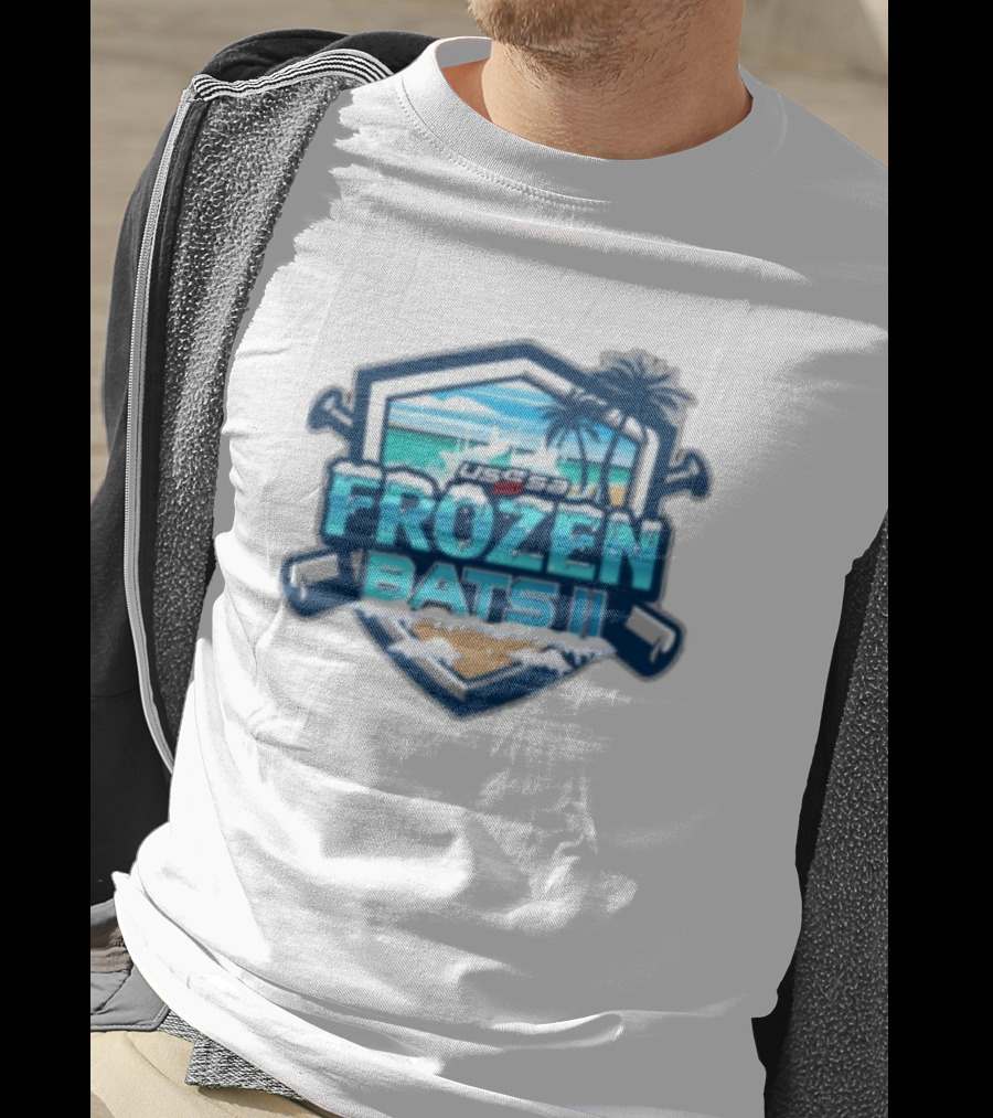 USSSA Frozen Bats II February 22-23 2025 Baseball Tropical Palm Beach Shield T-Shirt
