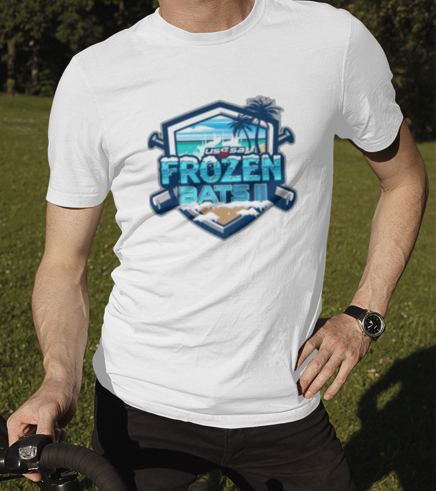 USSSA Frozen Bats II February 22-23 2025 Baseball Tropical Palm Beach Shield T-Shirt