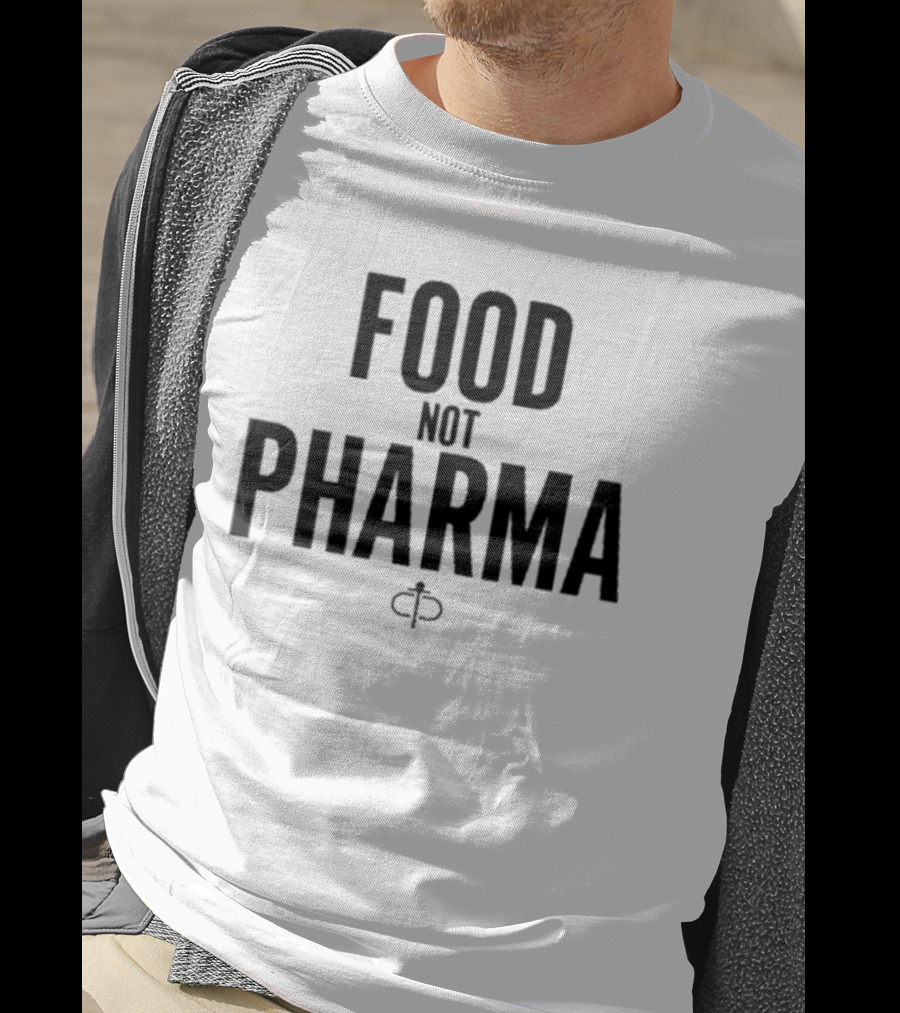 Food Not Pharma Text Icon Featuring Ian Carroll T-Shirt