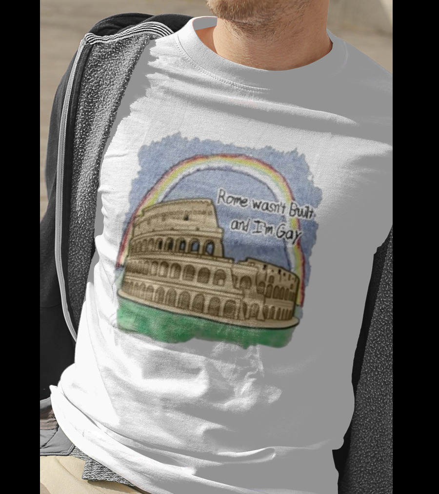 Marcuspork Rome Wasn’t Built And I’m Gay With Colosseum And Rainbow T-Shirt