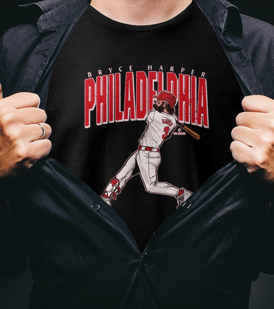 Bryce Harper Philadelphia Baseball Player Swing T-Shirt