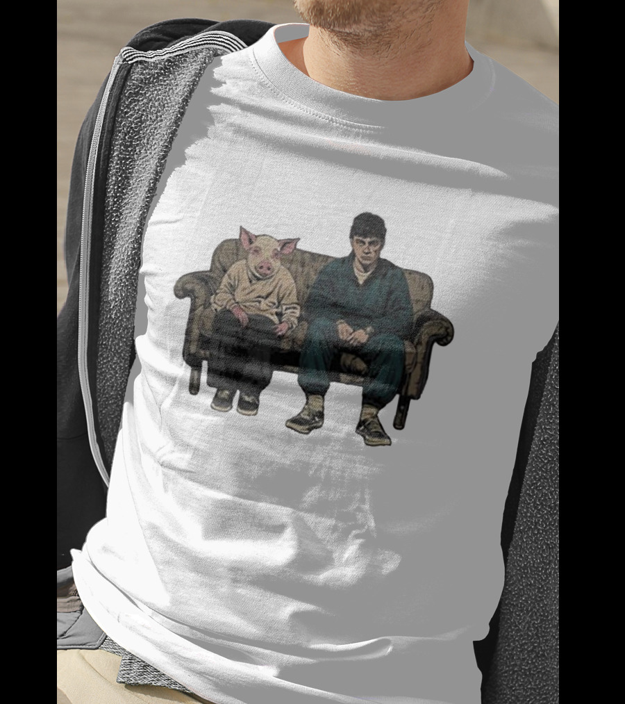 RenMakes Ren Couch Pig Painting Sitting Together T-Shirt