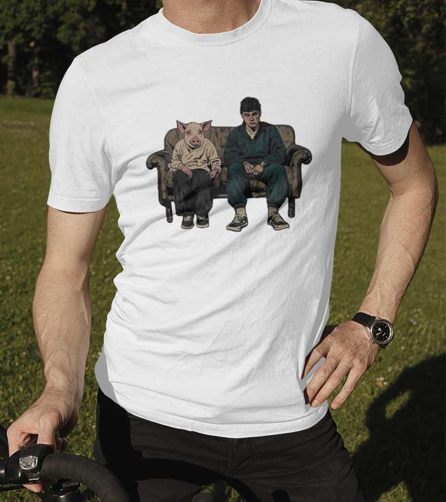 RenMakes Ren Couch Pig Painting Sitting Together T-Shirt