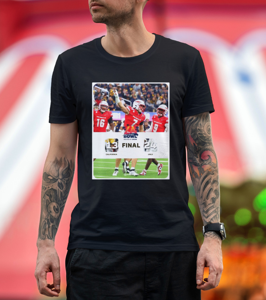 California Golden Bears Vs UNLV Rebels Final 13-24 Score 2024 LA Bowl Hosted by Gronk T-Shirt
