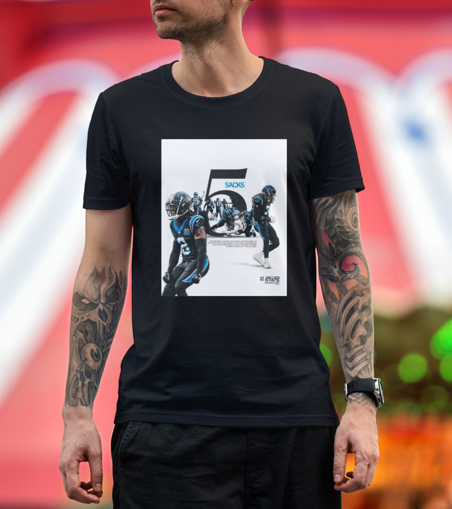 Carolina Panthers NFL Defense 5 Sacks Chiefs Game Next Gen Stats T-Shirt