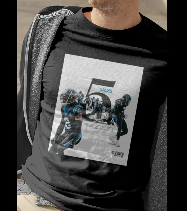 Carolina Panthers NFL Defense 5 Sacks Chiefs Game Next Gen Stats T-Shirt