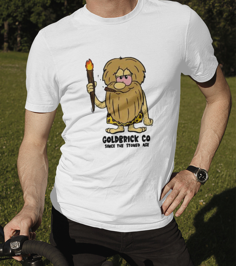 Goldbrick Co Since The Stoned Age Caveman With Torch And Cigar T-Shirt