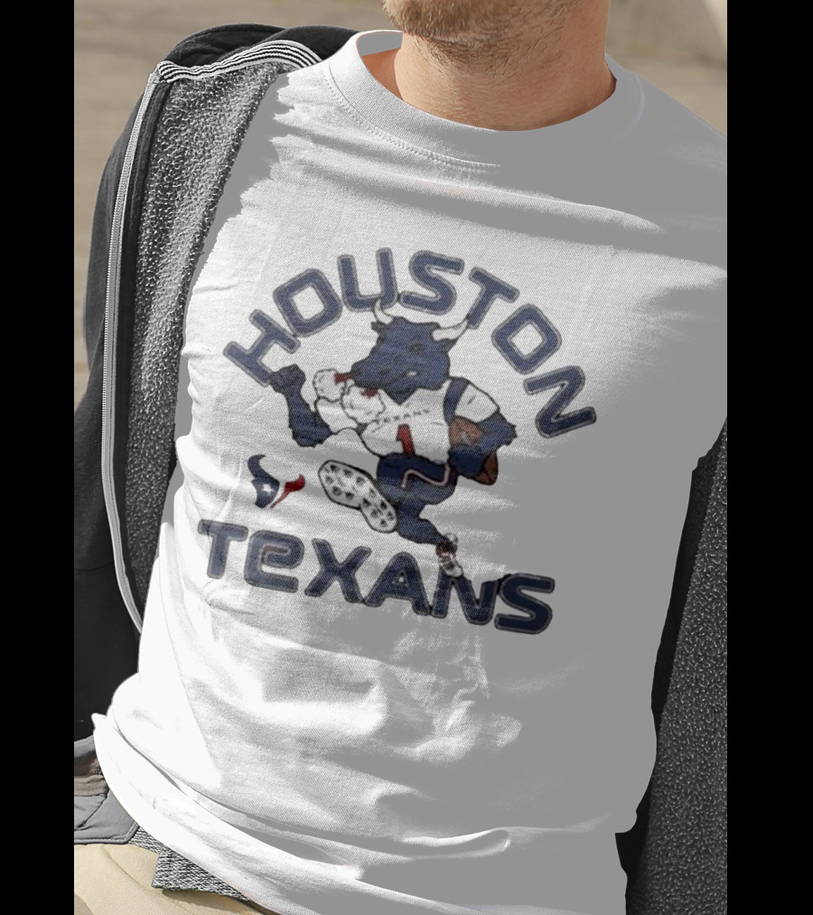 Houston Texans Toro Mascot Running Football T-Shirt