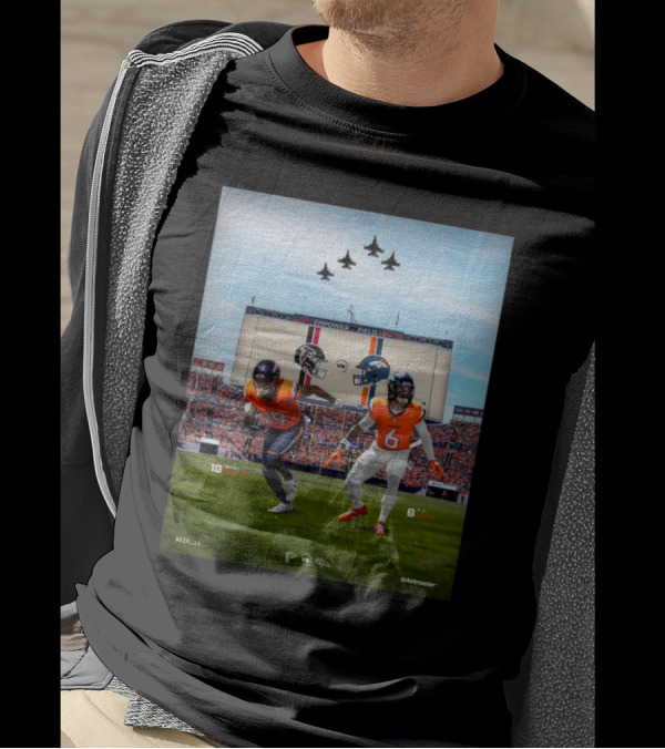 Marvin Mims Jr And PJ Locke Denver Broncos Vs Atlanta Falcons Empower Field Week 11 Football Matchup T-Shirt