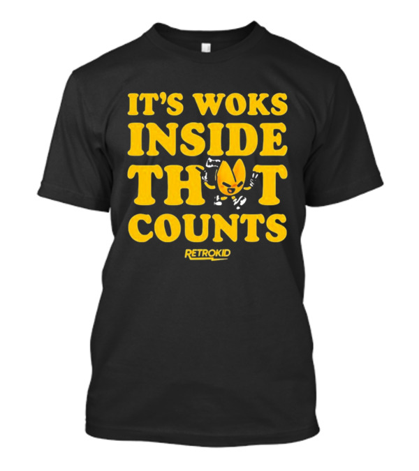 It's Woks Inside That Counts Retrokid Playful Iconic Yellow T-Shirt