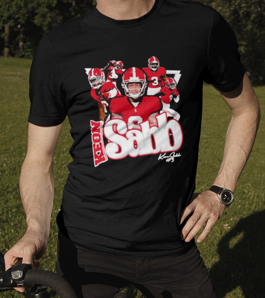 Keon Sabb 3 Alabama Crimson Tide Football Caricature Signature Crimson Jersey Players T-Shirt