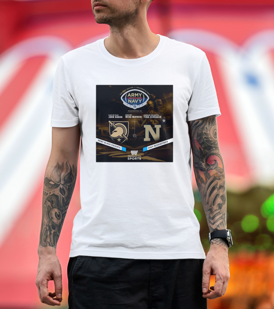 The 125th Meeting Army Black Knights Vs Navy Midshipmen America’s Game December 14 2024 Washington D.C. Sports Event Westwood One T-Shirt