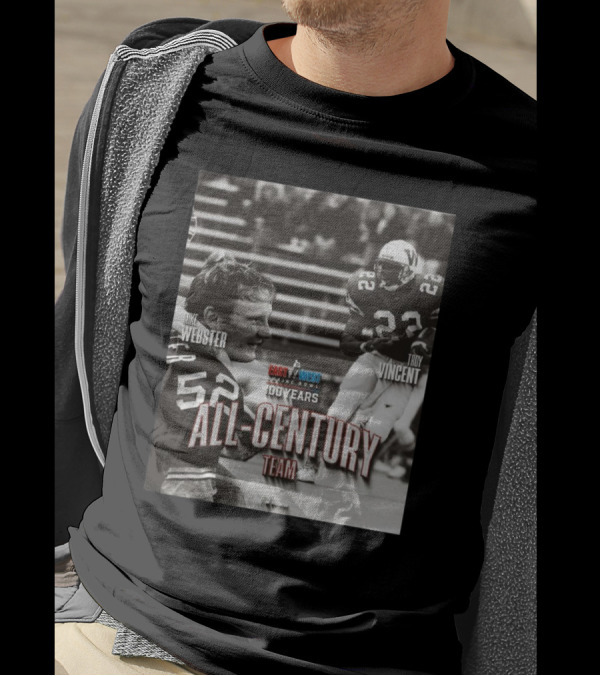 Wisconsin Badgers Mike Webster Troy Vincent East-West Shrine Bowl 100 Years All-Century Team T-Shirt