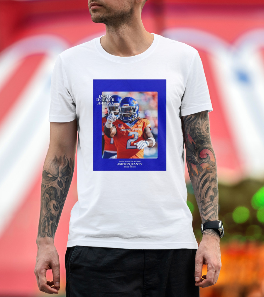 Boise State Broncos Ashton Jeanty Doak Walker Award 2024 Football Recognition T-Shirt