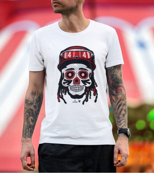 Premium T-Shirt: Elly De La Cruz 44 Sugar Skull Cincinnati Reds T-Shirt Elly De La Cruz 44 Sugar Skull Cincinnati Reds T-Shirt