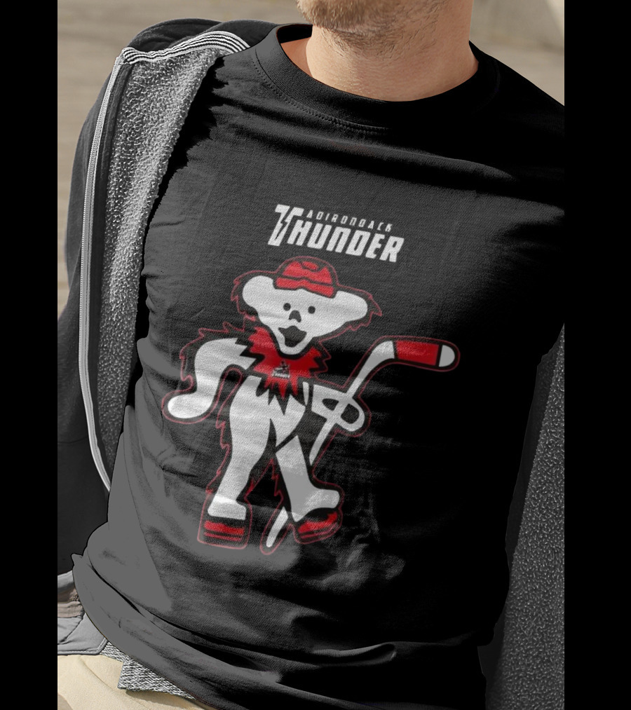 Adirondack Thunder Grateful Dead Night 2025 Hockey Bear T-Shirt