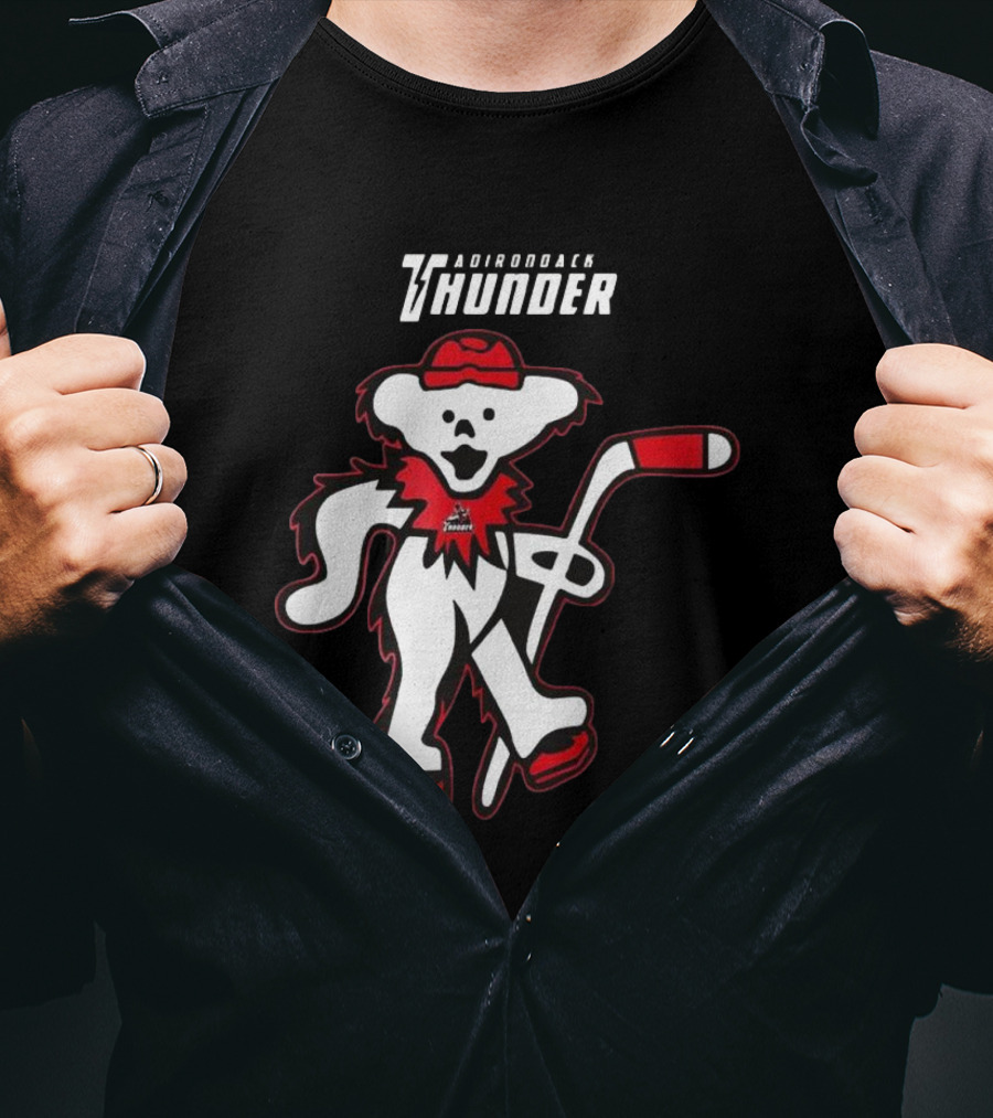 Adirondack Thunder Grateful Dead Night 2025 Hockey Bear T-Shirt