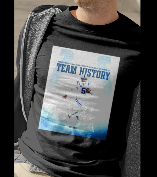 Anthony Richardson Indianapolis Colts Most Rushing Yards By QB In Team History T-Shirt