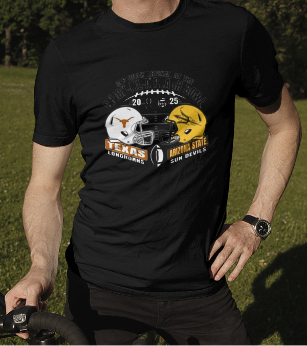 CFP Quarterfinal At The Chick-Fil-A Peach Bowl Texas Longhorns Vs. Arizona State Sun Devils 2025 T-Shirt