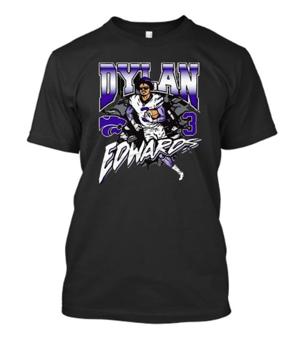Mr. Joe L. Hall Jr. Sporting Dylan Edwards 3 Kansas State Wildcats Iconic Football T-Shirt