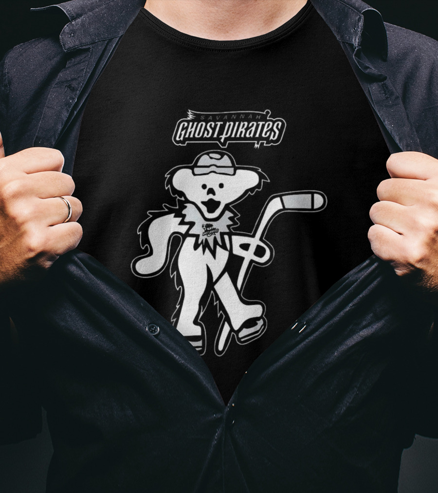 Savannah Ghost Pirates Grateful Dead Bear Hockey 2025 T-Shirt