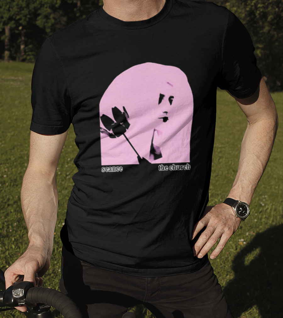 The Church Seance Pink Portrait With Flower T-Shirt