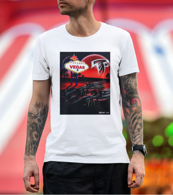 Premium T-Shirt: Falcons Vegas Coca-Cola Racing with Atlanta Falcons Logo and Sign T-Shirt Falcons Vegas Coca-Cola Racing with Atlanta Falcons Logo and Sign T-Shirt