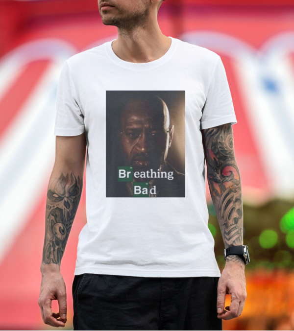 Premium T-Shirt: Bruhtees Breathing Bad Bracket Style Text and Character Image T-Shirt Bruhtees Breathing Bad Bracket Style Text and Character Image T-Shirt