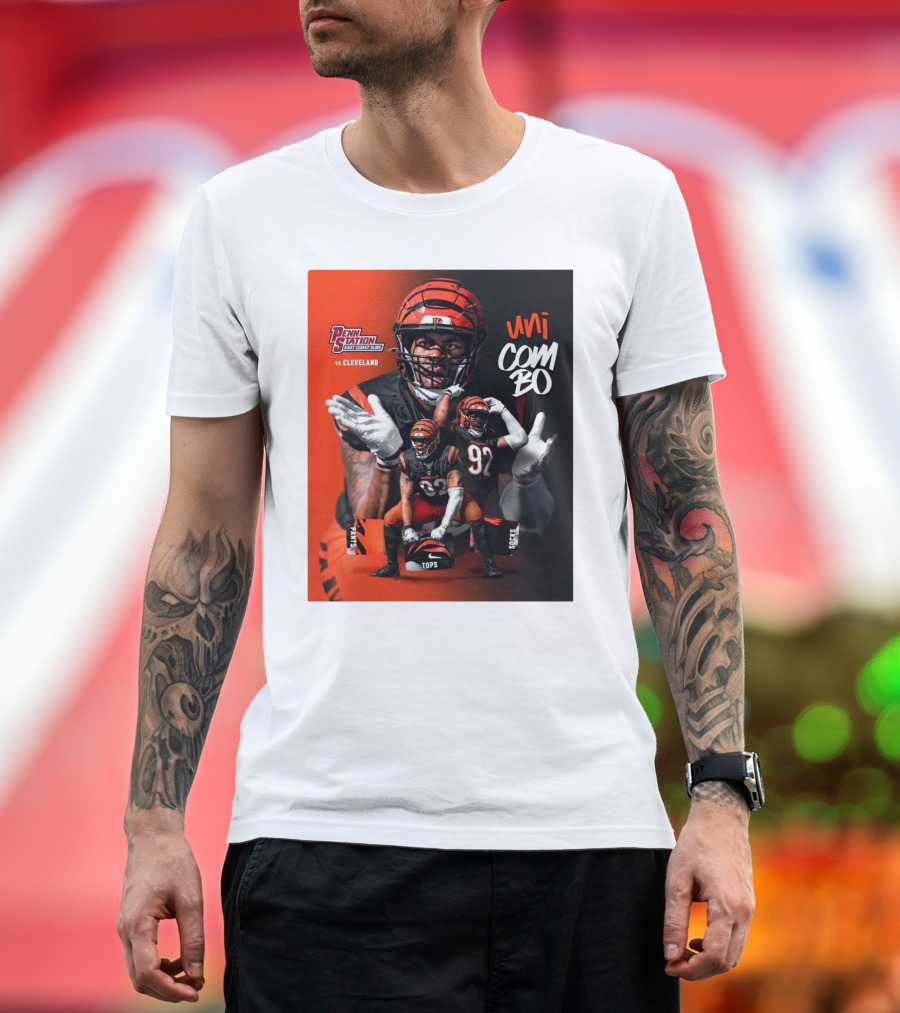 Cincinnati Bengals vs Cleveland Penn Station East Coast Subs Uni Combo Football Matchup T-Shirt
