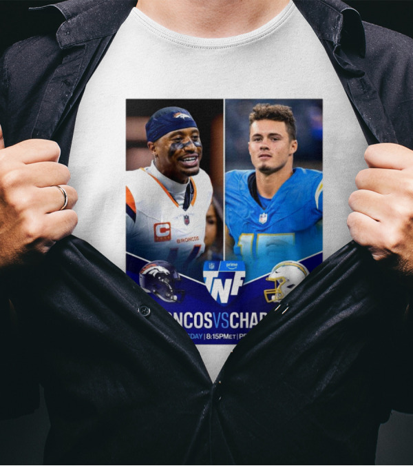 Broncos Vs Chargers TNF Thursday Night Football 8:15 PM ET Prime Video T-Shirt