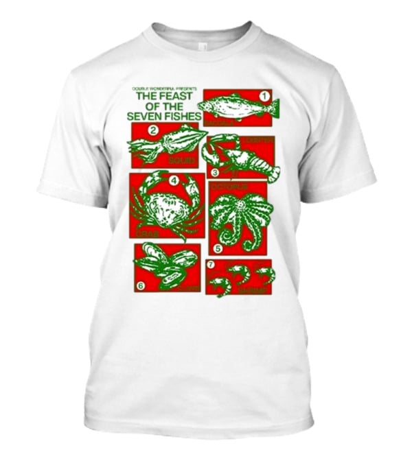 Double Wonderful Presents The Feast Of The Seven Fishes Fish Squid Lobster Crab Octopus Shrimp Clams T-Shirt