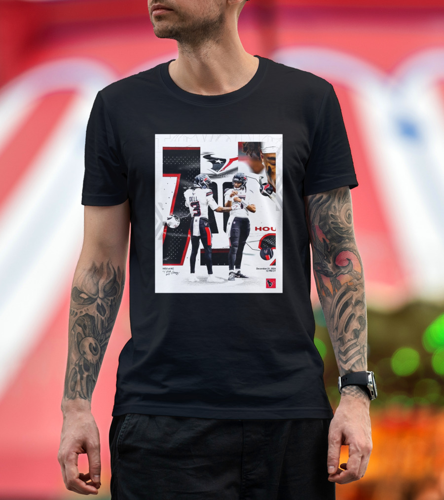 Houston Texans Vs Kansas City Chiefs Tank Dell C.J. Stroud December 21 2024 HOU At KC Football Matchup NFL Game Day 7:15 PM CT T-Shirt