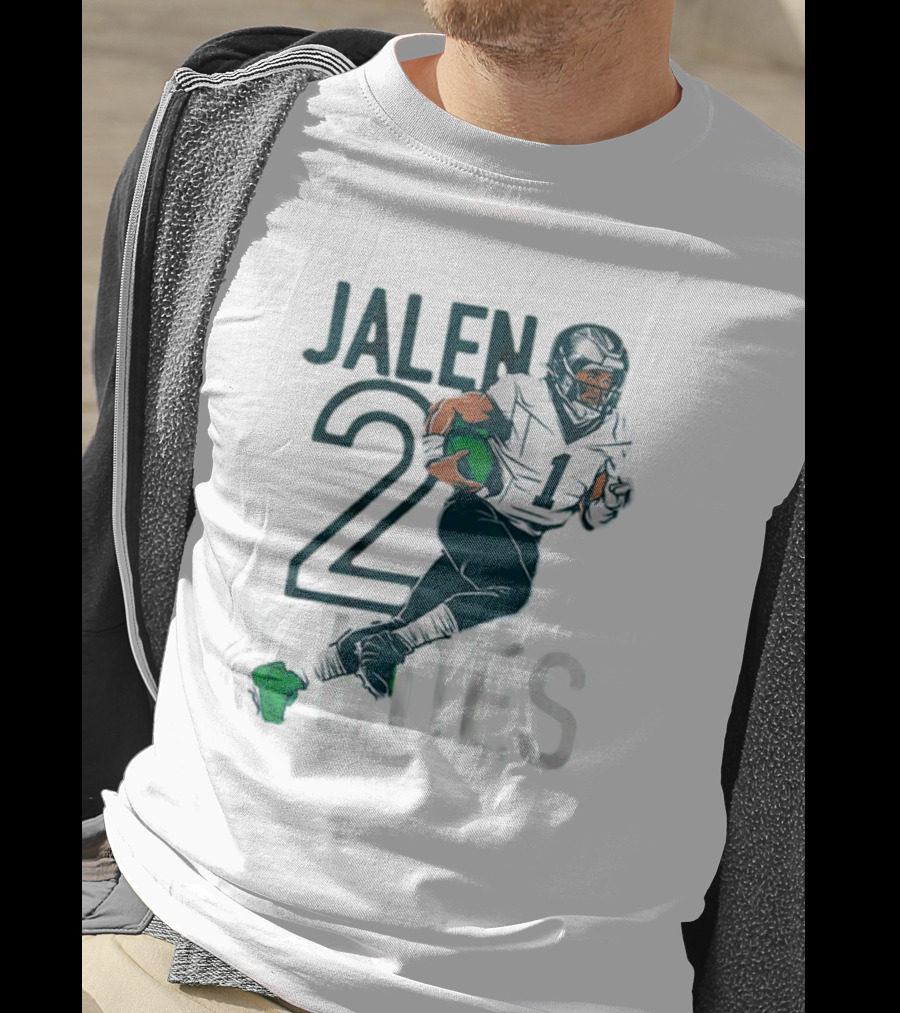 Jalen Hurts Two Shoes Philadelphia Eagles NFL Player Football Action T-Shirt