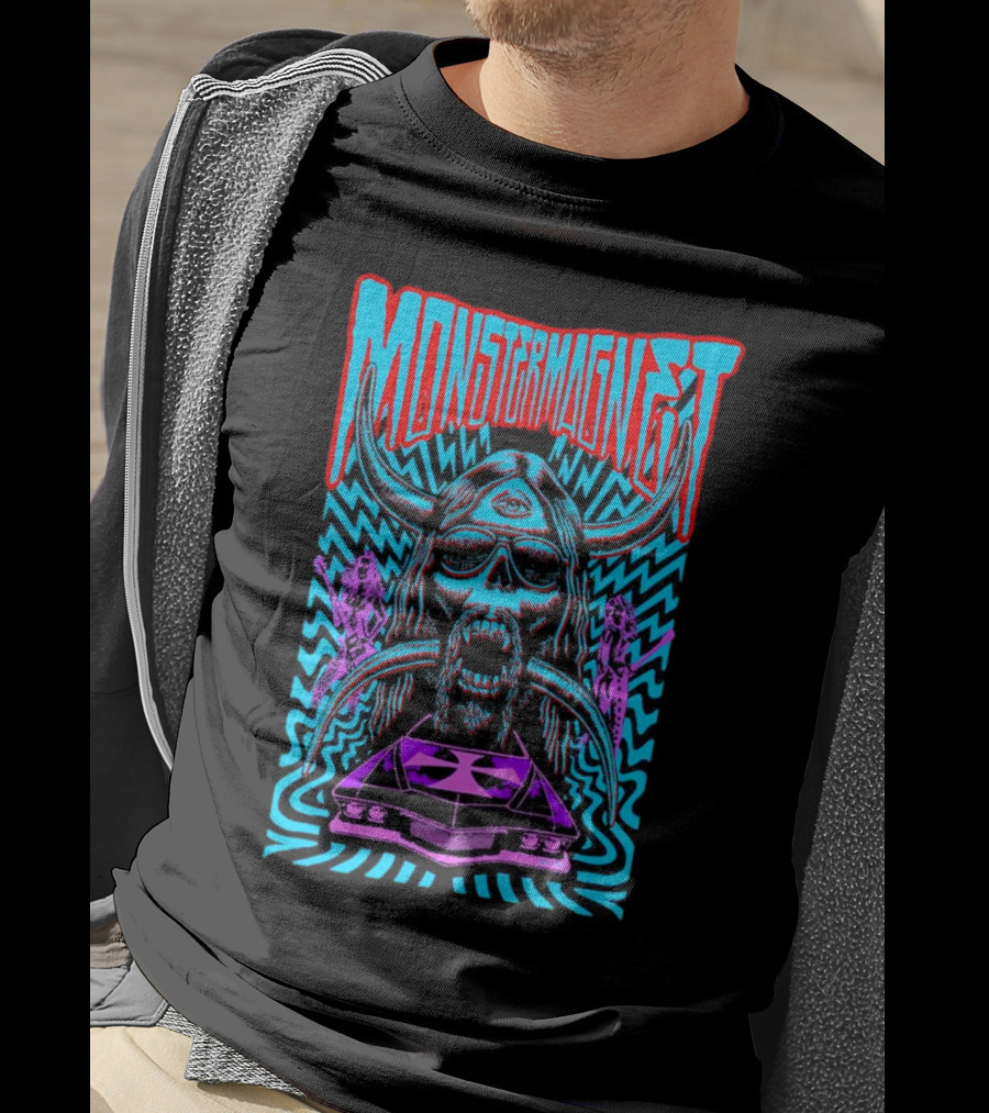 Monster Magnet Vampiric Psychedelic Skull And Car T-Shirt
