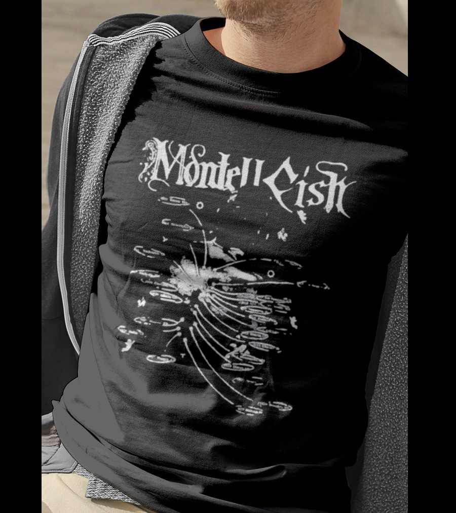 Montell Fish Elegant Black And White Abstract Pond T-Shirt