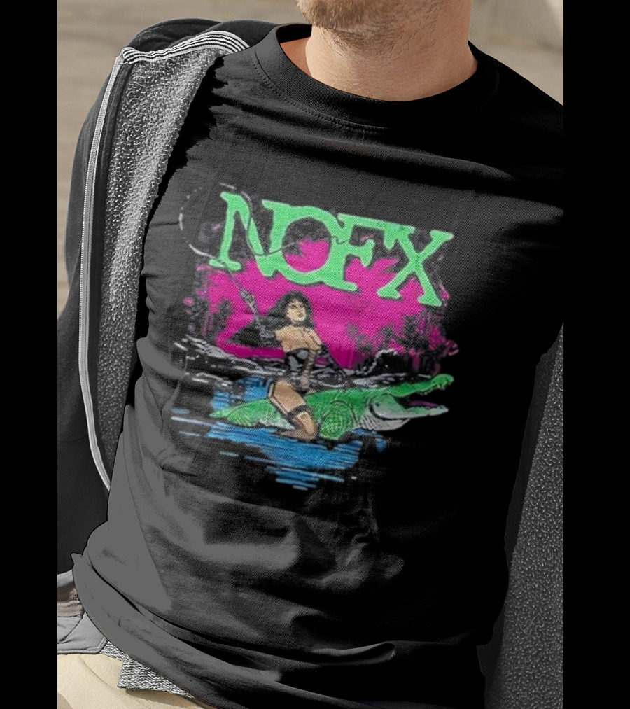 NOFX Alligator Woman Swamp Scene T-Shirt