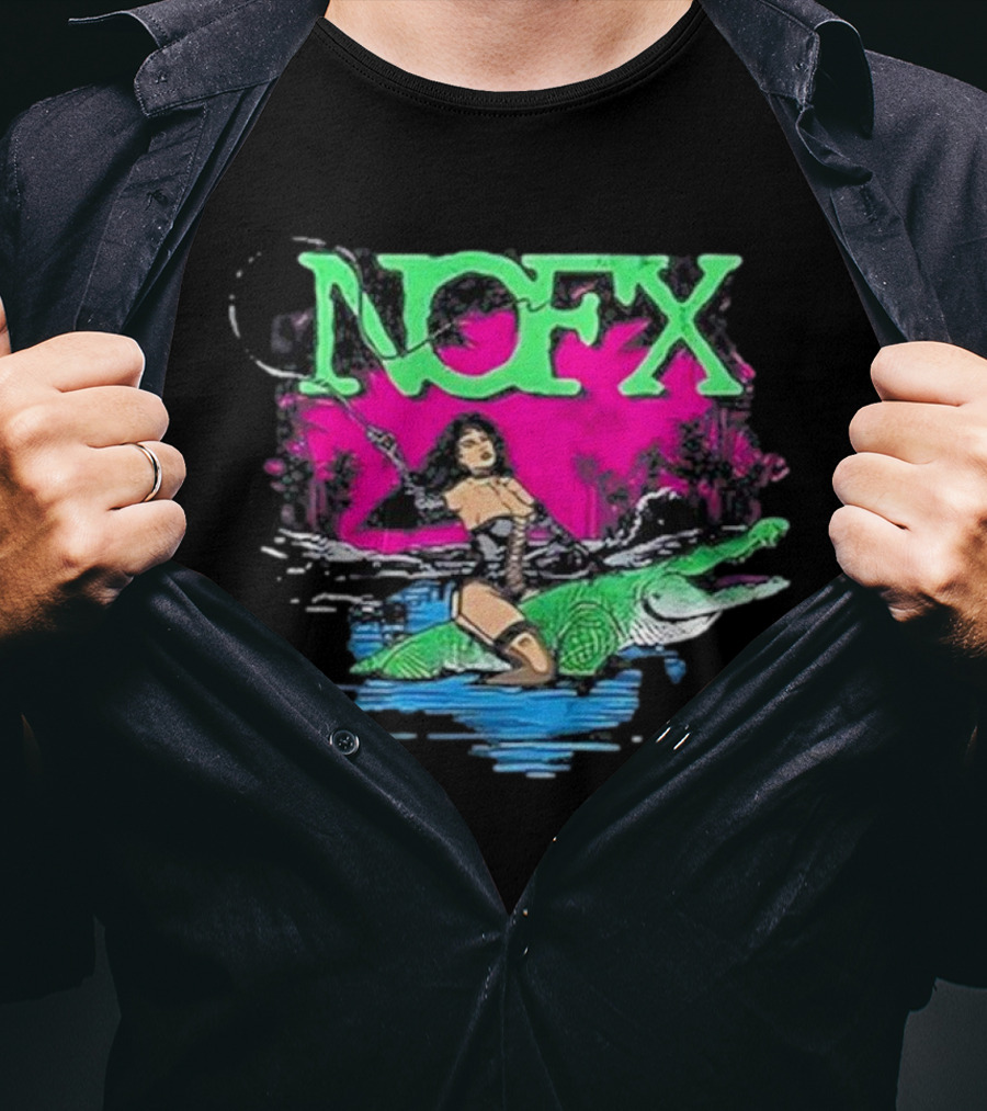 NOFX Alligator Woman Swamp Scene T-Shirt